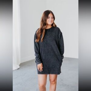 Double Zero Oversized Sweatshirt Womens Size Small Long Sleeve Side Pockets